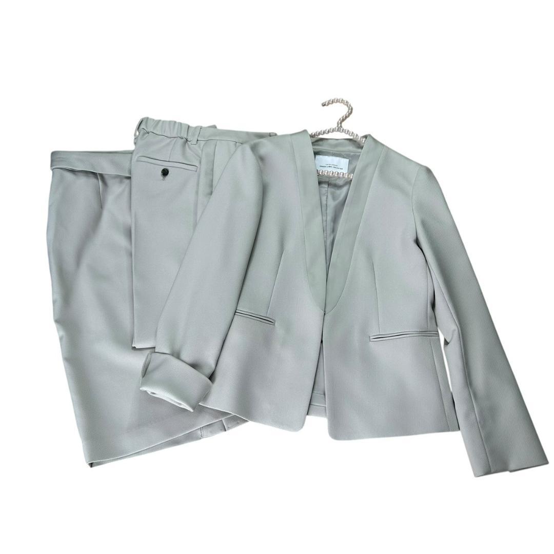 グリーンレーベルリラクシング　スーツ　3点セット　ノーカラー　大きいサイズ