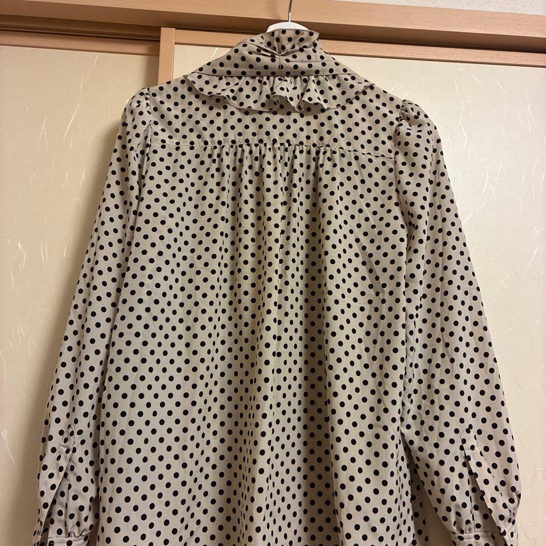 LOULOU WILLOUGHBY ドット柄長袖シャツ