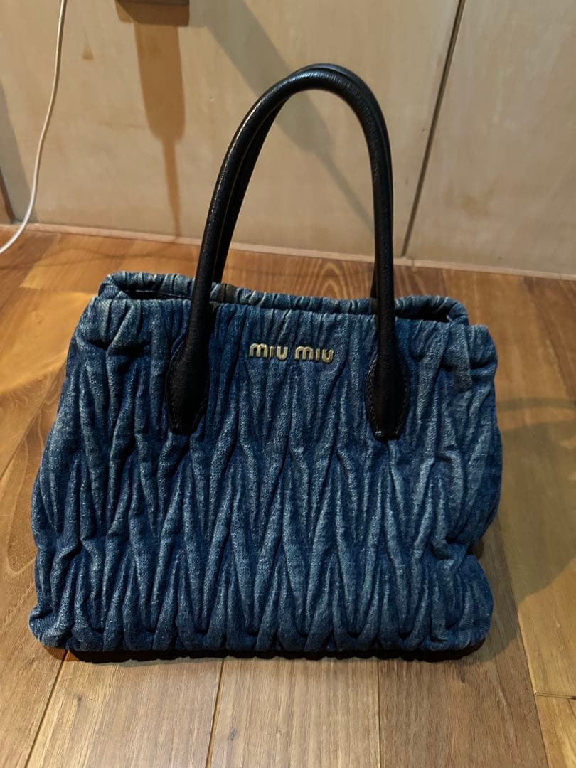 MIU MIU デニムプリーツハンドバッグ