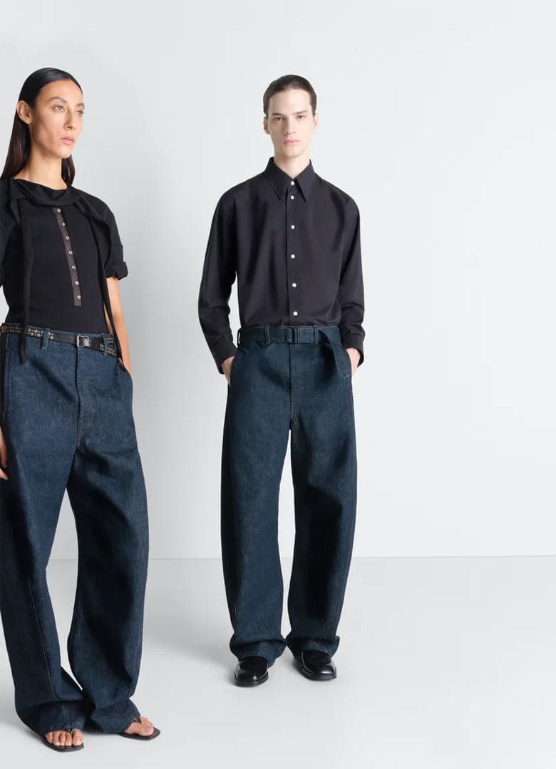 パンツ LEMAIRE TWISTED BELTED PANTS INDIGO