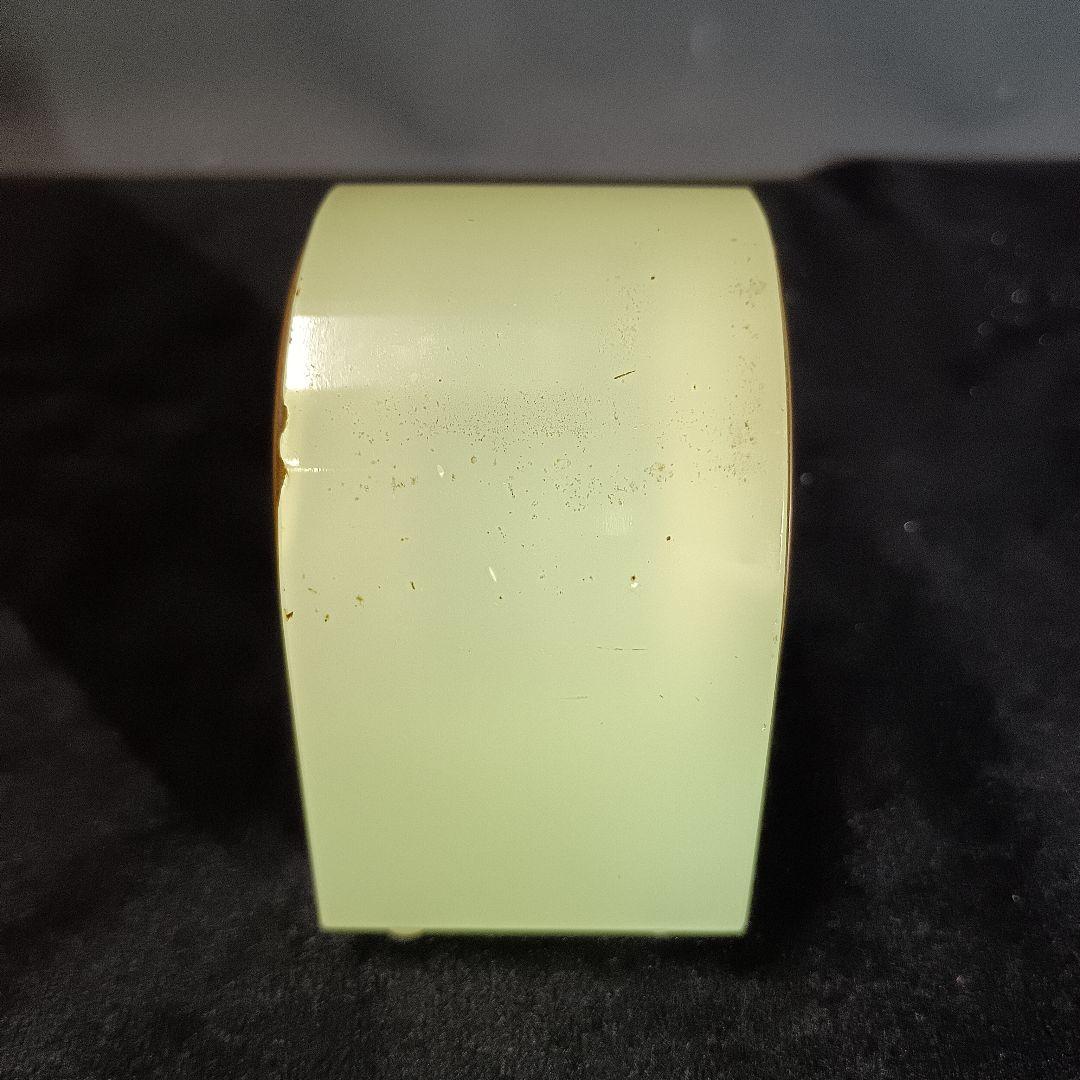 ウランガラス　置時計　ゼンマイ式　レトロ　グリーン【動作確認済み】