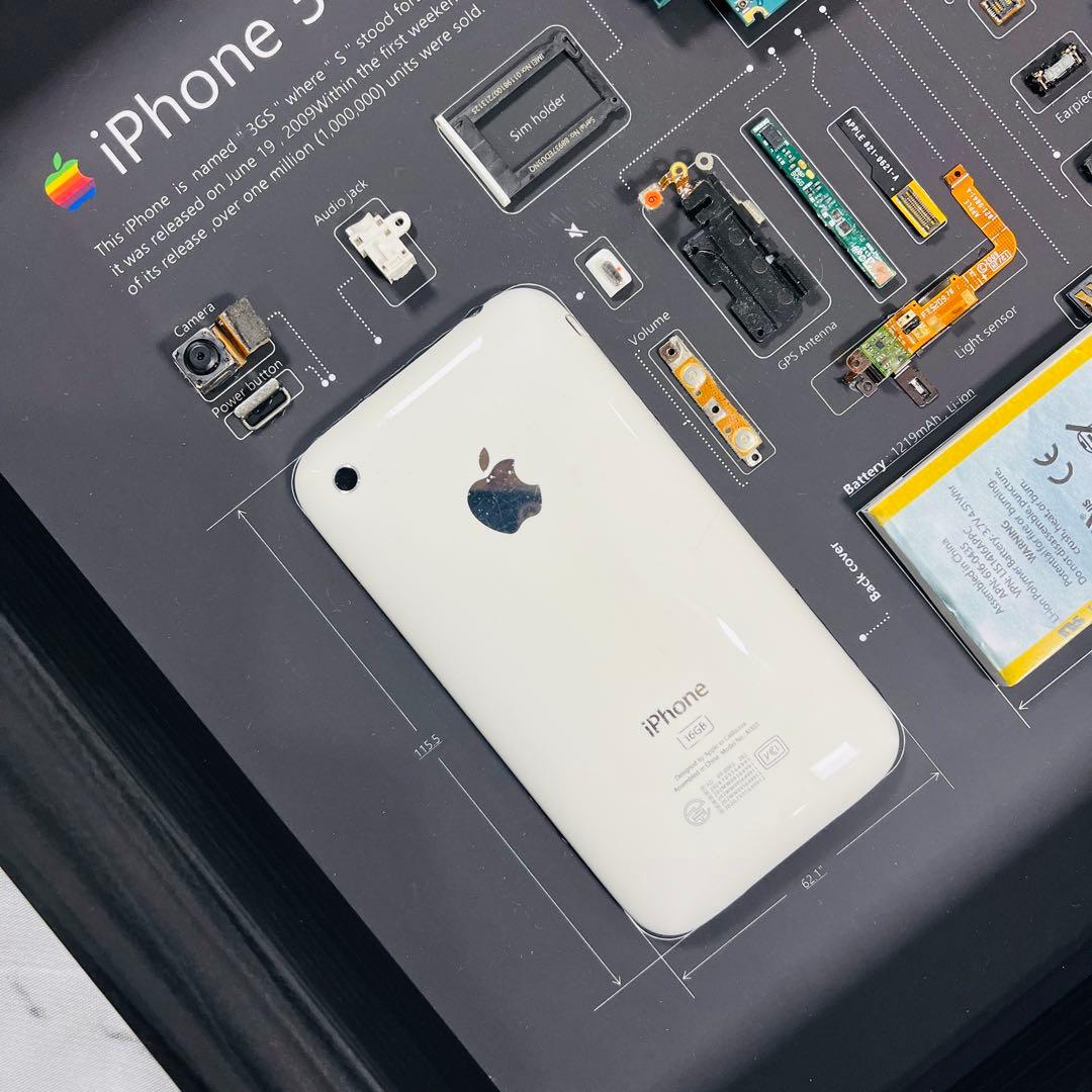 iPhone3GS White 標本アート ボックスフレーム仕様