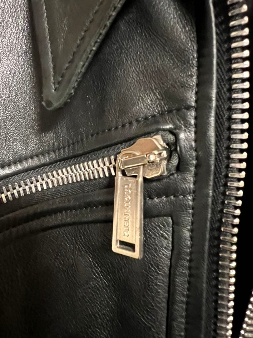 DSQUARED2 レザーシングルライダースジャケット 50