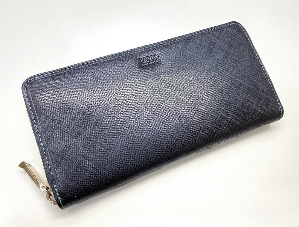 タケオキクチ　ラウンド長財布　新品未使用　ネイビー 727628 ¥22,000