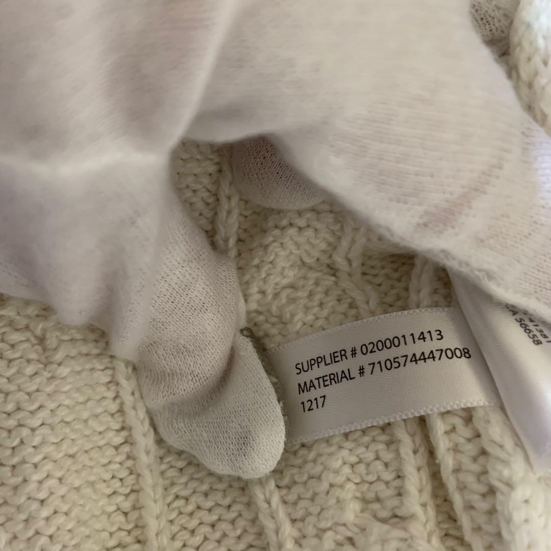 ポロラルフローレン❤️ケーブルニット　コットン　ネイビーポニー刺繍　白　L