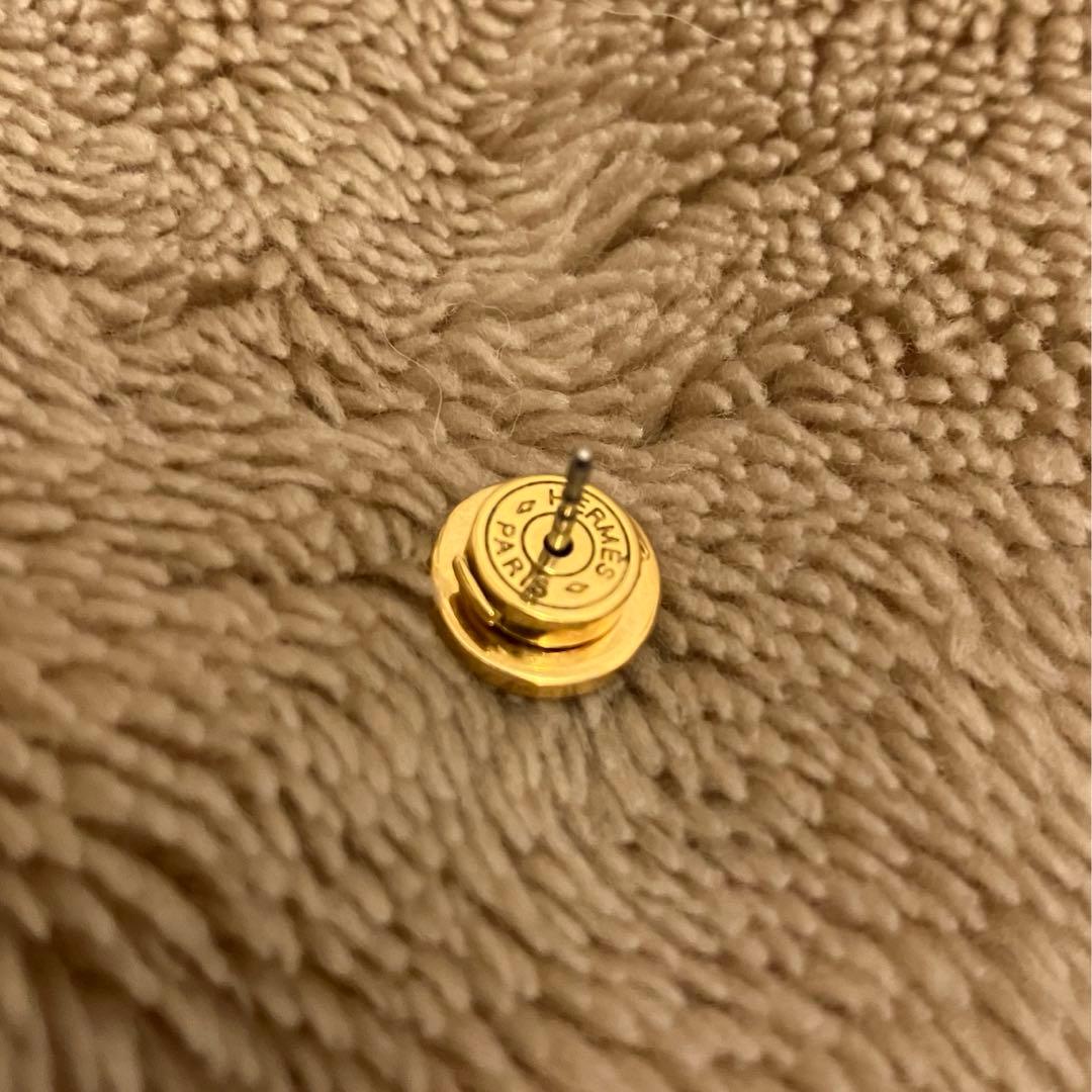 レア　HERMES エルメス　ピアス　片耳　ブラック　ゴールド