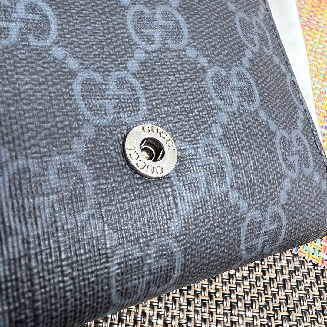 ✨極美品✨GUCCI グッチ ディテール付き　GG　三つ折りウォレット　グレー