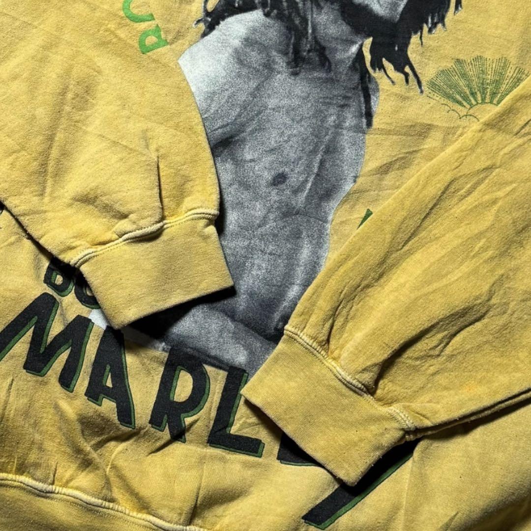 2384古着ZIONボブ・マーリースウェット雰囲気系好デザインマスタードイエロー