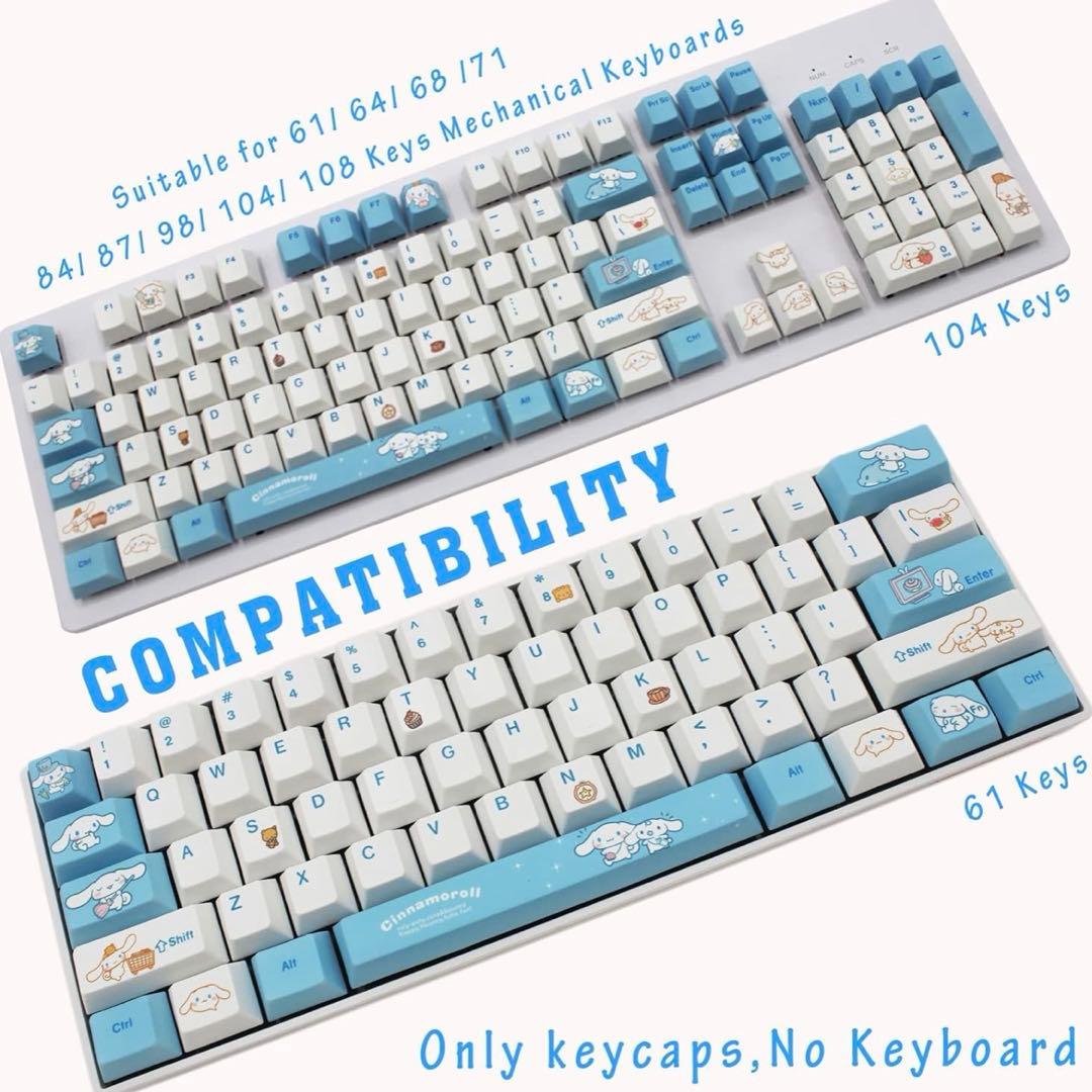 シナモロール　キーキャップ　メカニカルゲームキーボード　チェリーMXスイッチ用
