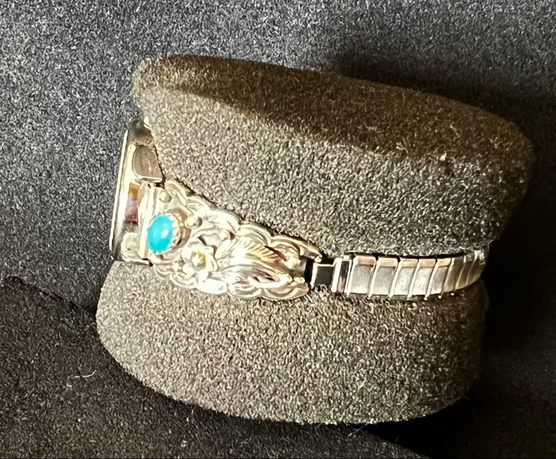 90年代インディアンジュエリーSV925ターコイズストーン付き腕時計