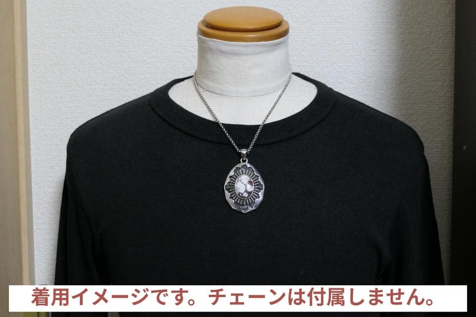 美品　SAAD　サード　ワイルドホース　ホワイトターコイズ　ネックレス　トップ