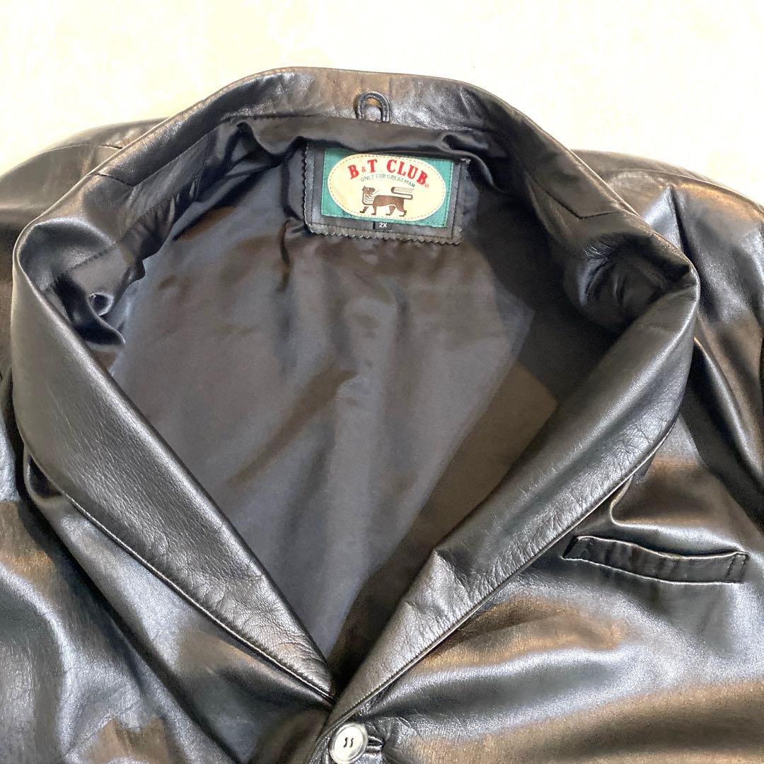 【美品】大きいサイズ　B &T CLUB ラムレザー　羊革　ジャケット　コート