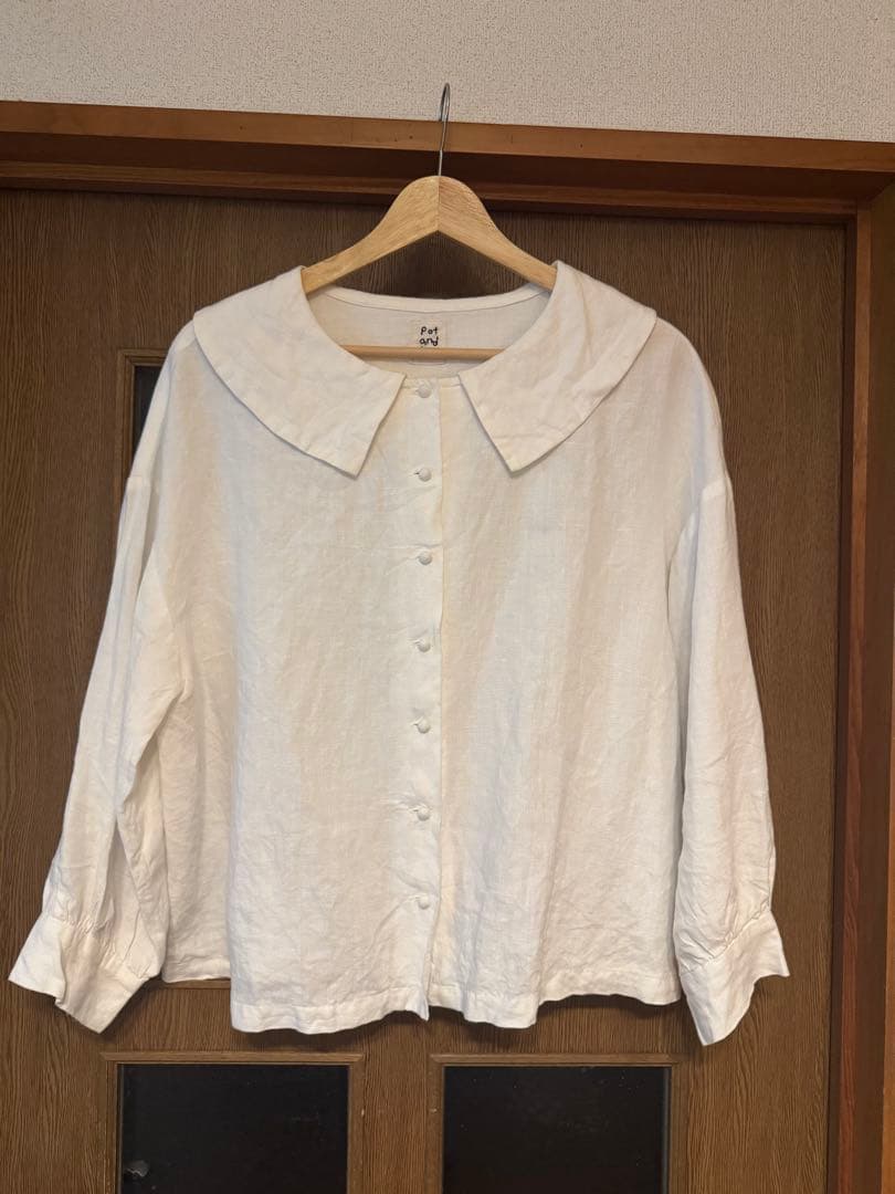 pot and tea ビッグ襟ブラウス　リネン