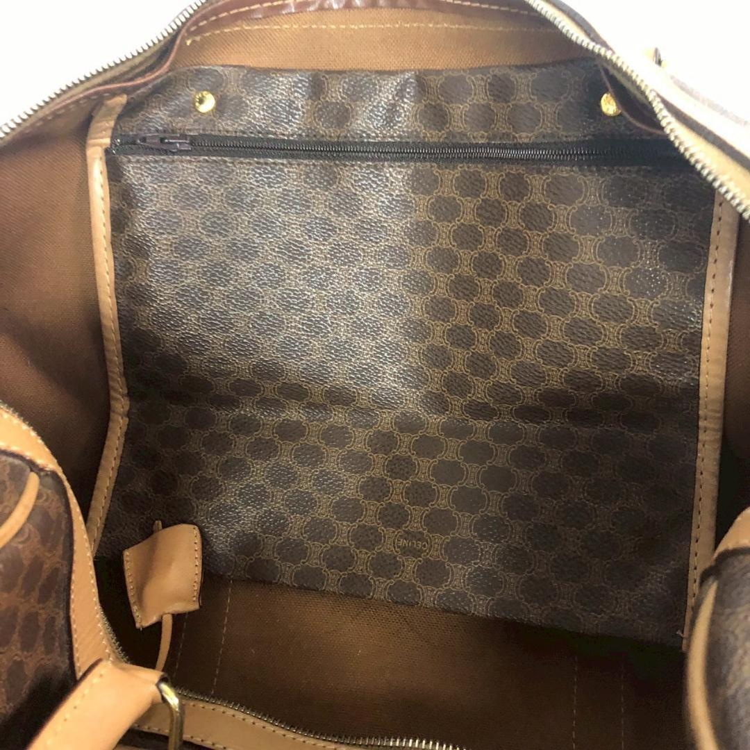 CELINE セリーヌ マカダム柄 ボストンバッグ ブラウン レディース