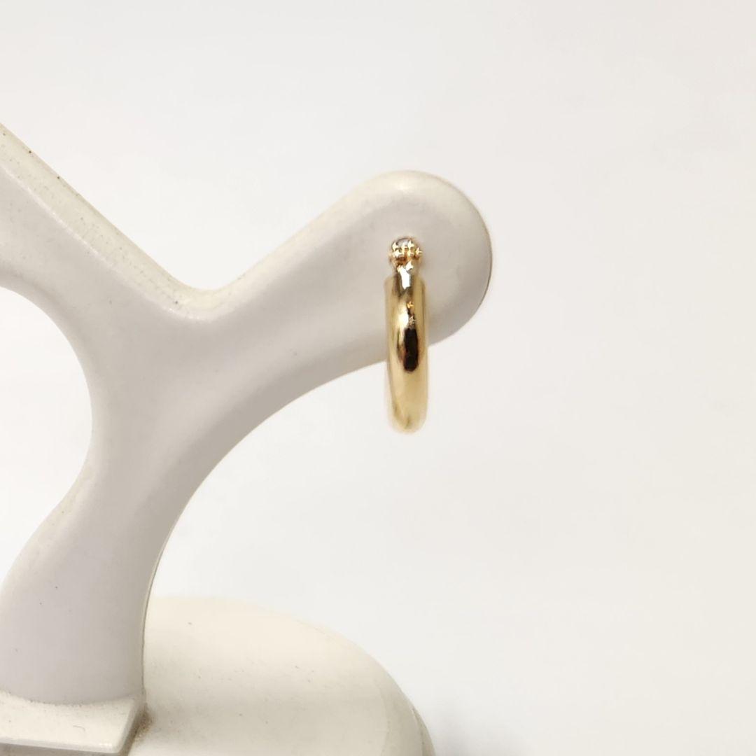 新品　K18シンプルフープピアス(リングピアス)　サイズ2mm×10mm　両耳分