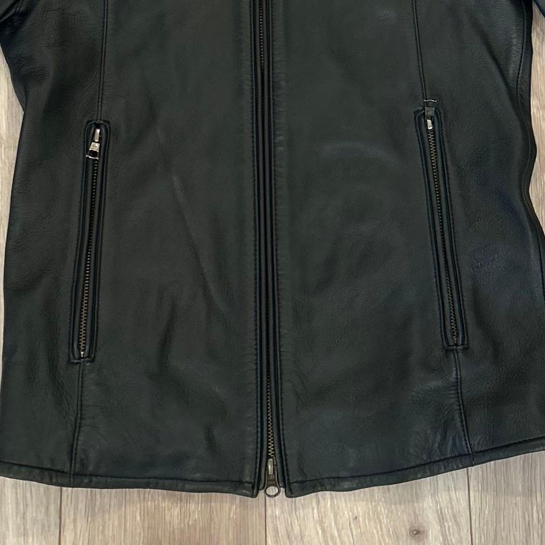 本革　STUDIOUS ラムレザー フーデッドライダース 黒 1（S）日本製　黒