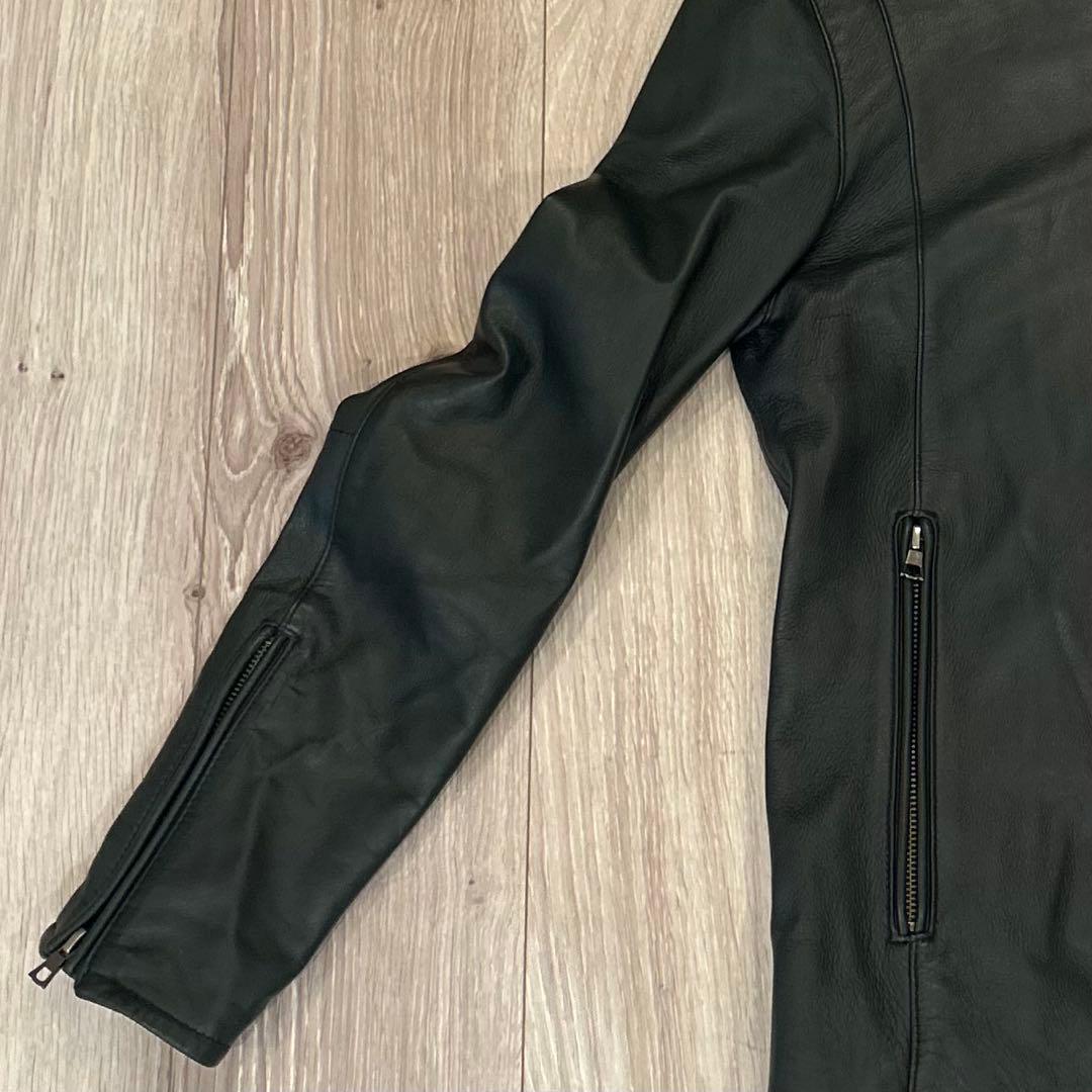 本革　STUDIOUS ラムレザー フーデッドライダース 黒 1（S）日本製　黒