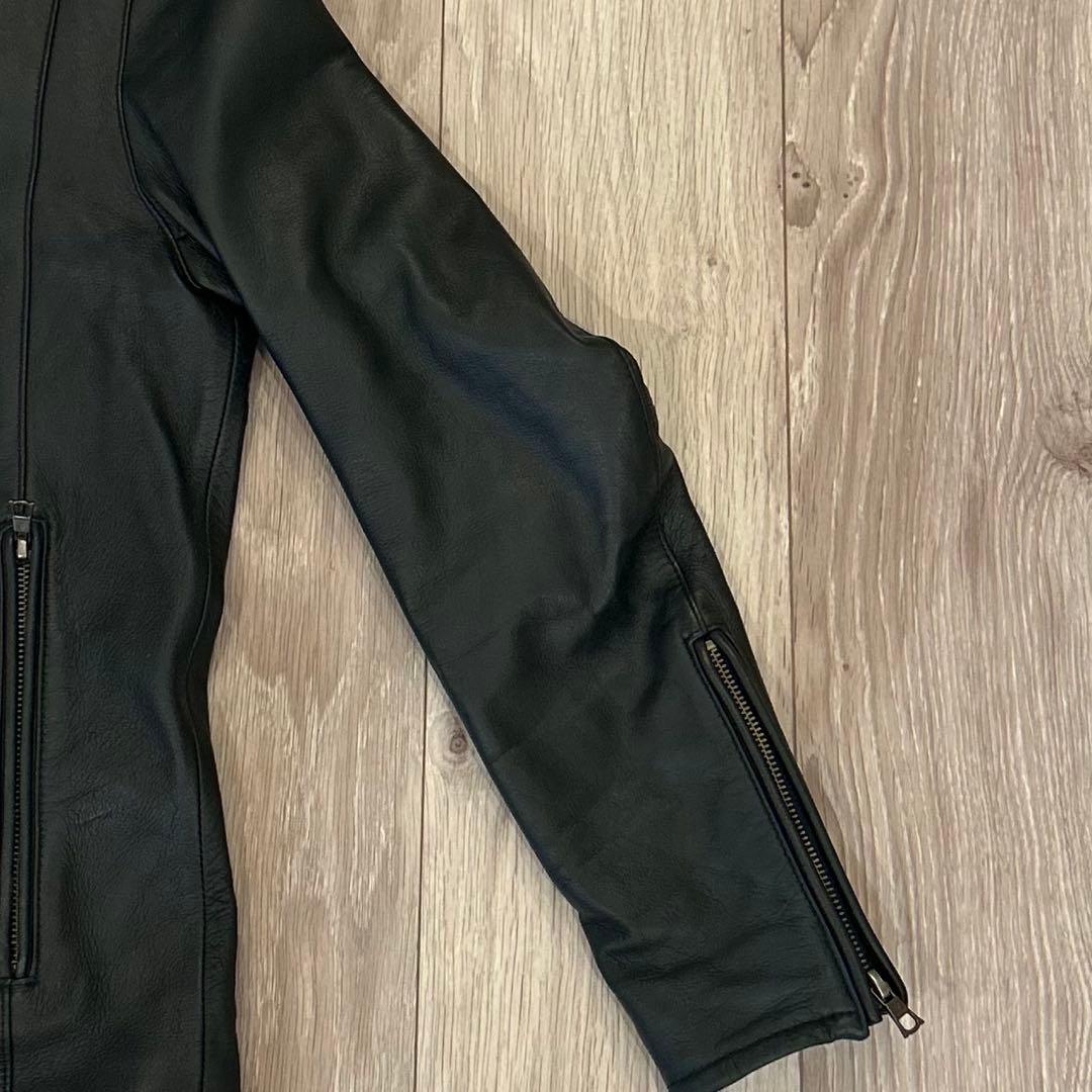 本革　STUDIOUS ラムレザー フーデッドライダース 黒 1（S）日本製　黒