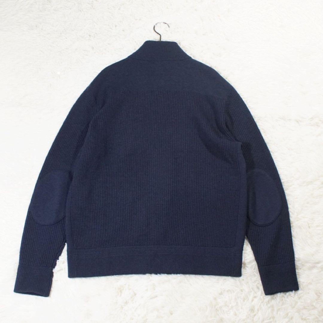 クリーニング済み カシミヤ《ポロラルフローレン》ニットジャケット(L)ネイビー