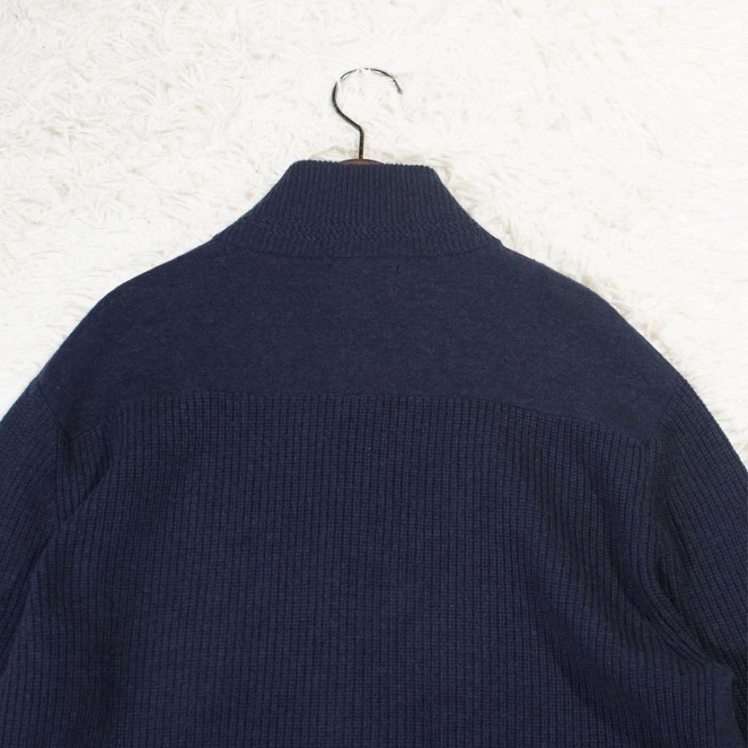 クリーニング済み カシミヤ《ポロラルフローレン》ニットジャケット(L)ネイビー