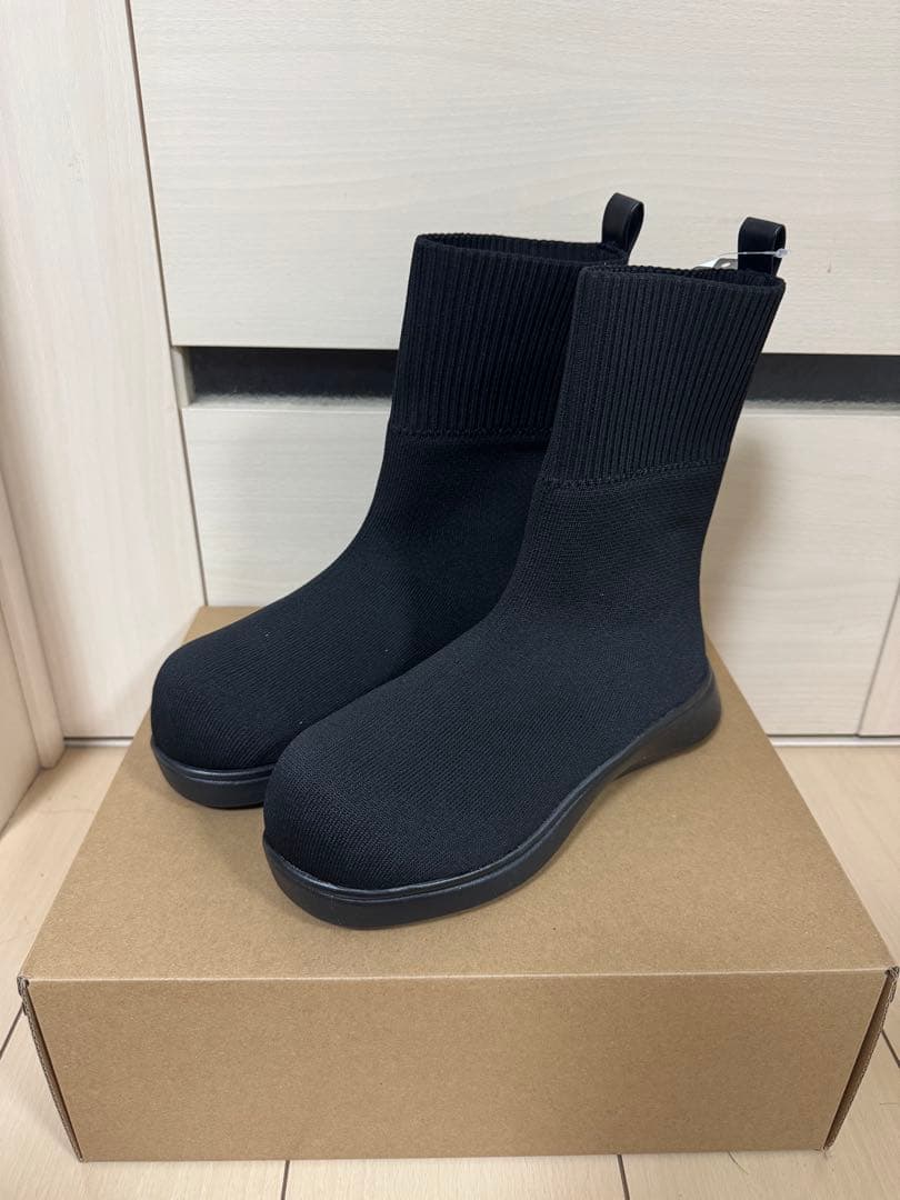 rakubaki ラクバキ　ニットブーツ　ブラック　M