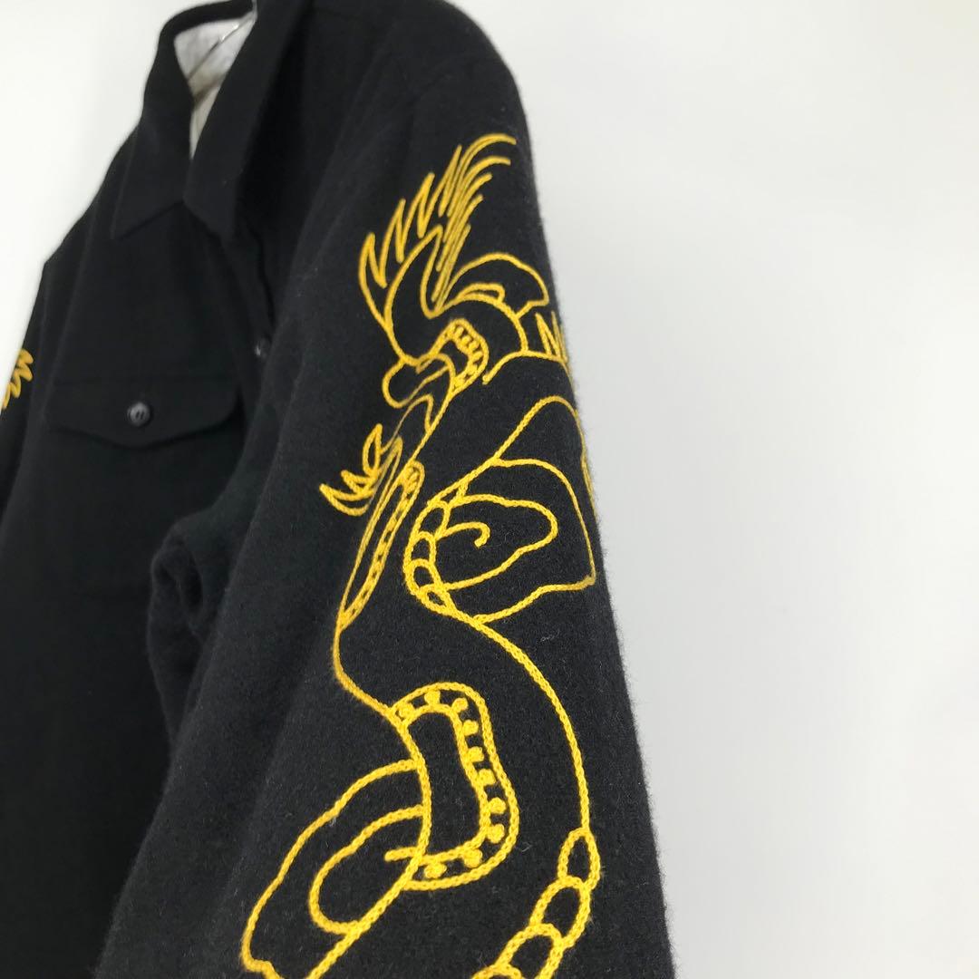 ソフトマシーン　シャツジャケット　L　ブラック　ウール