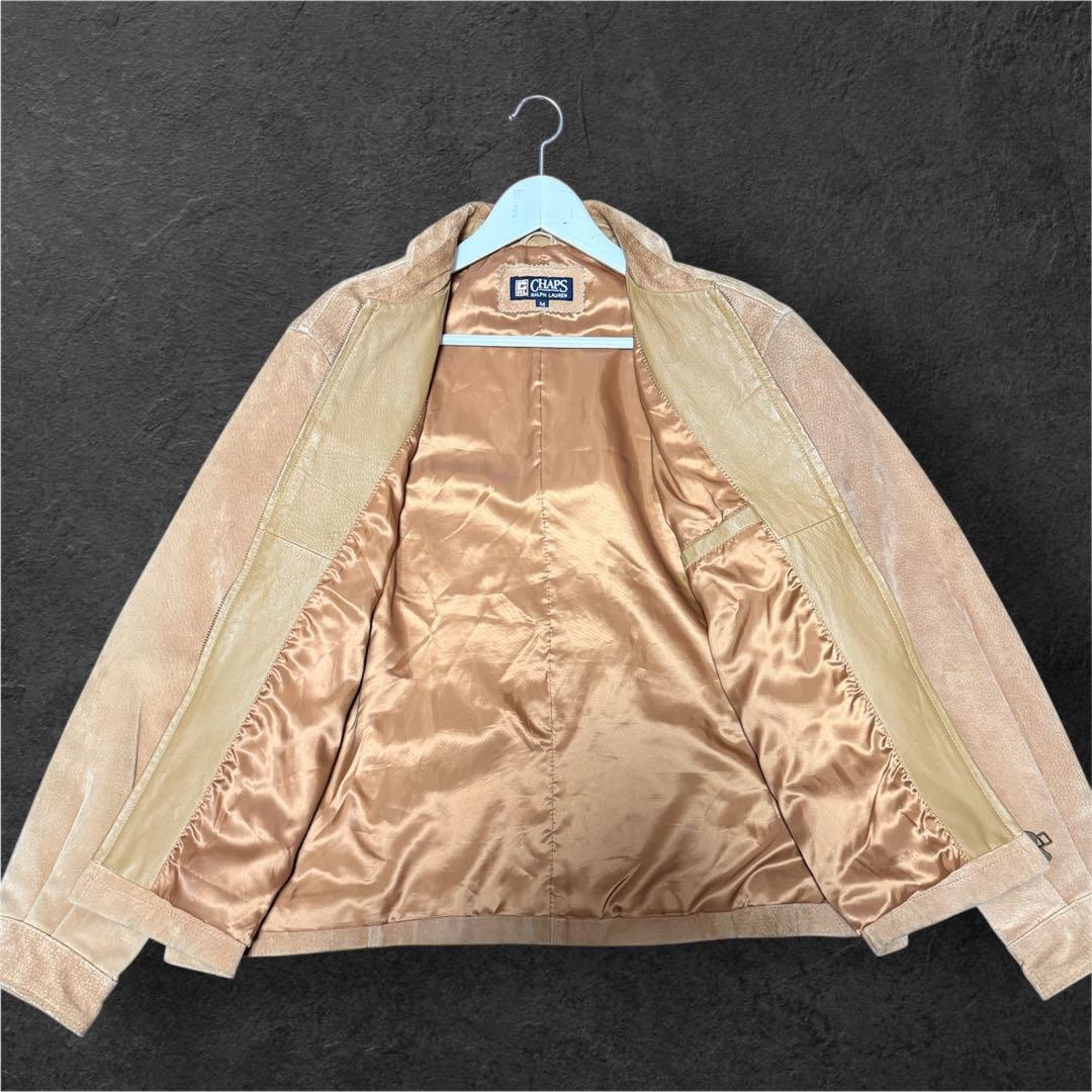 Chaps Ralph Lauren ベージュ スウェードライダースジャケット