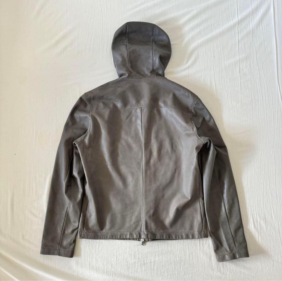 EsTes double zip leather hoodie イタリア製