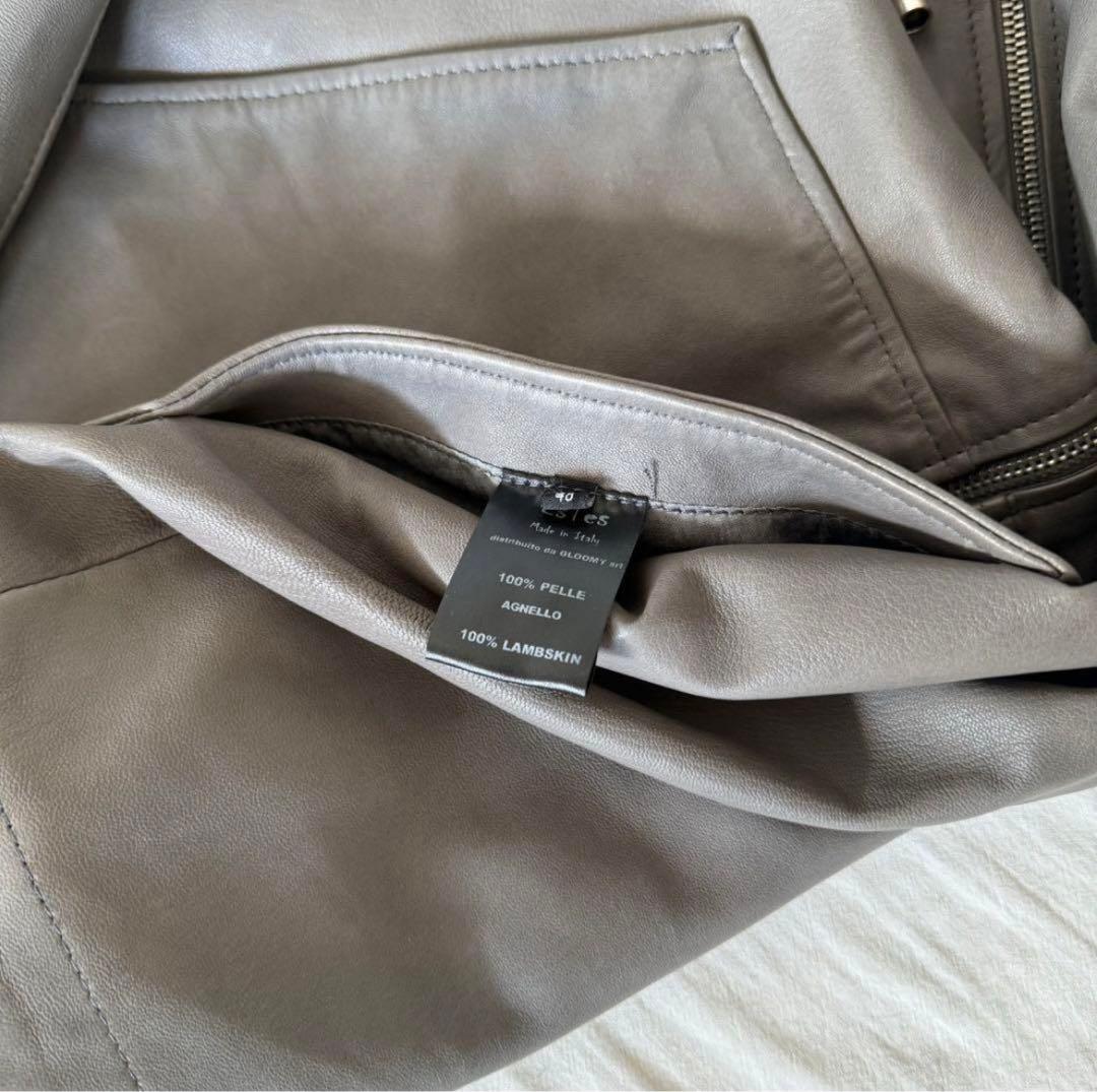 EsTes double zip leather hoodie イタリア製