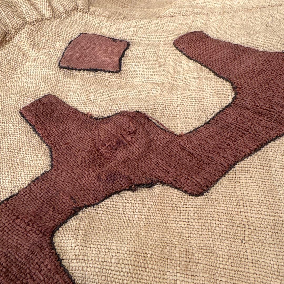 アフリカ　アンティーク　パッチワーク　ラフィア