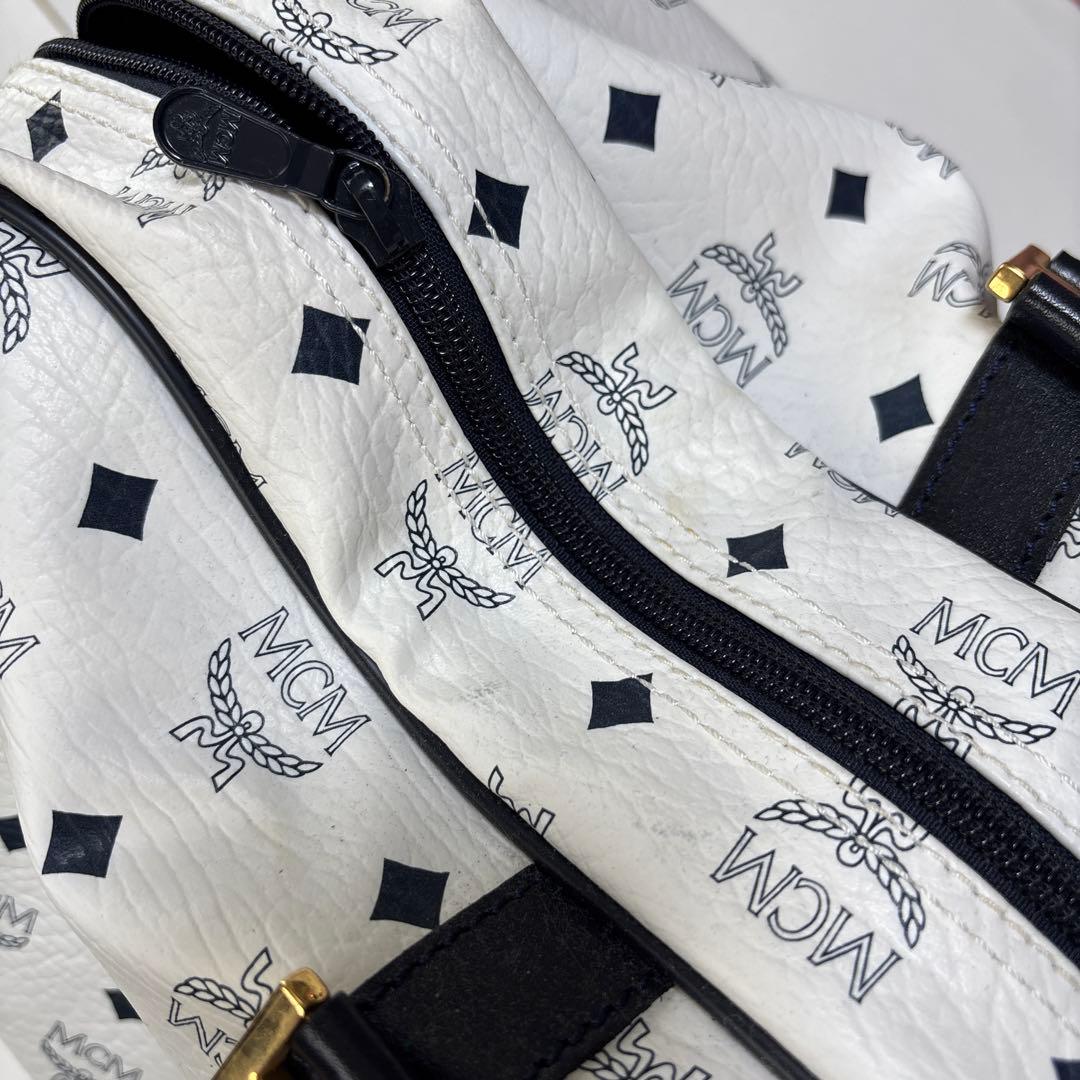 MCMボストンバッグ　ホワイト　美品 旅行用バッグ