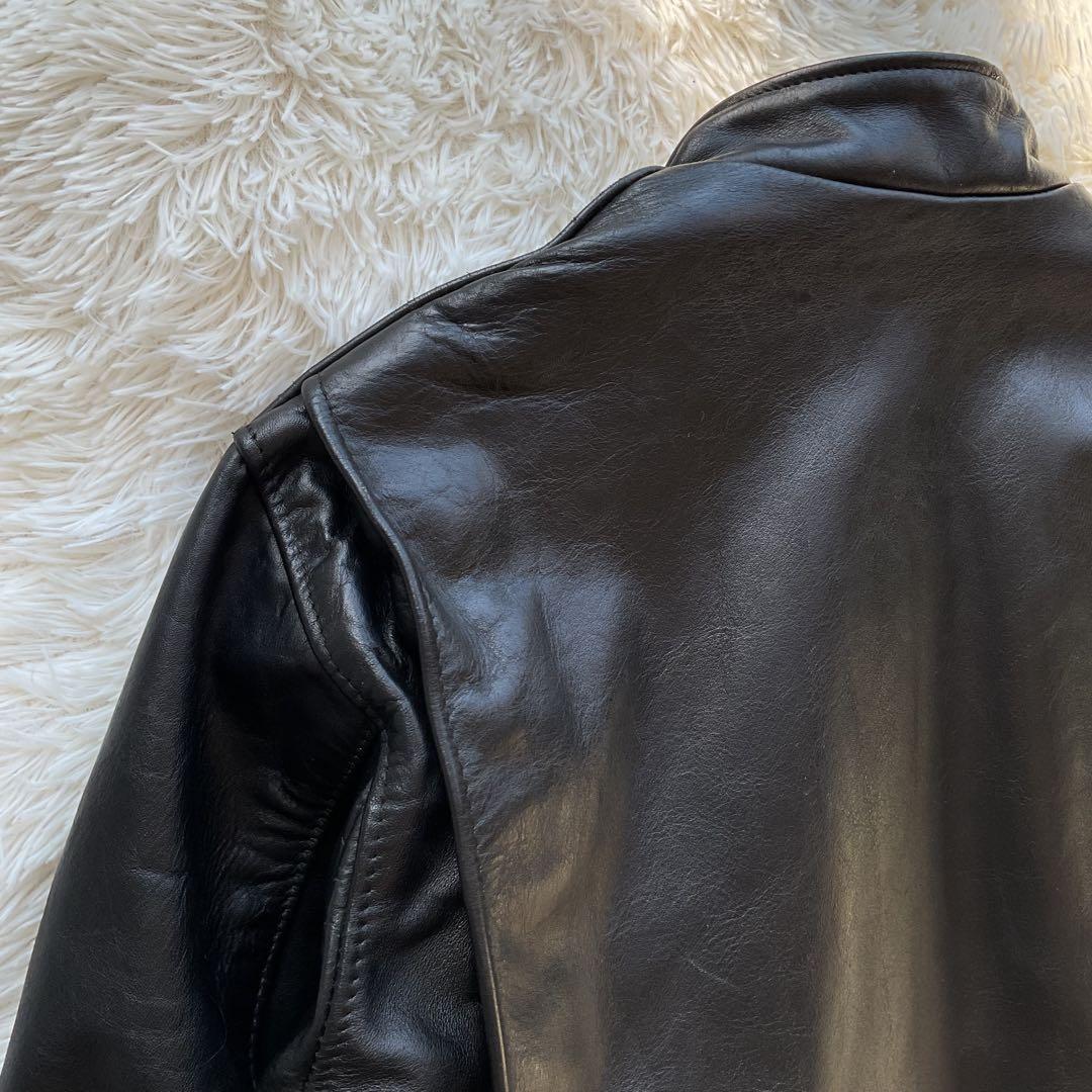 人気✨schou 641 レザージャケット　シングルライダース　38 ブラック