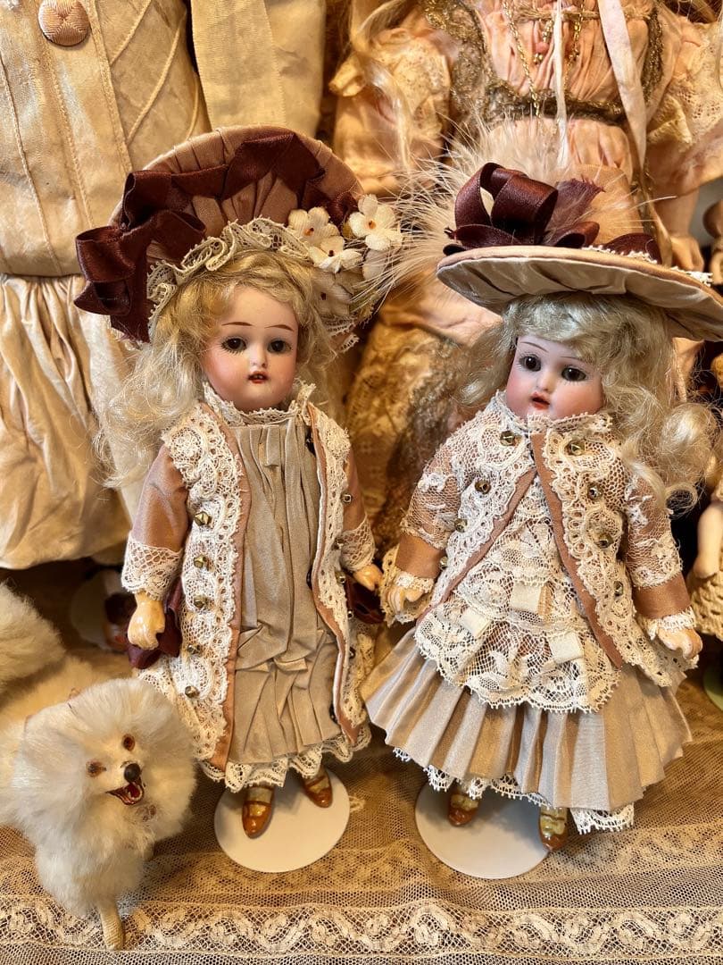 アンティークビスクドール ミニョネット　シモハルツインズ・:*+.