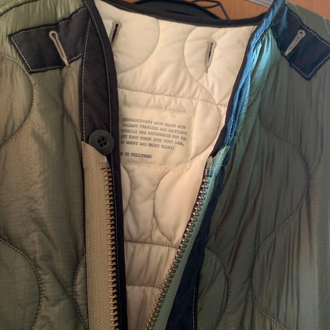 goto hollywoodライナーキルトコート01カーキ