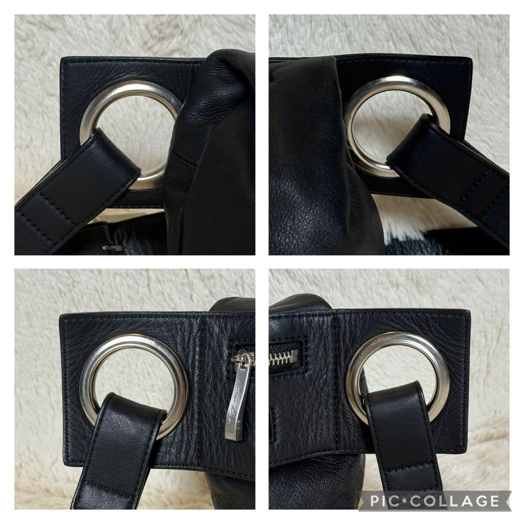 極美 カワカワ kawa-kawa レザー ボディバッグ 斜めがけ 肩掛け 金具