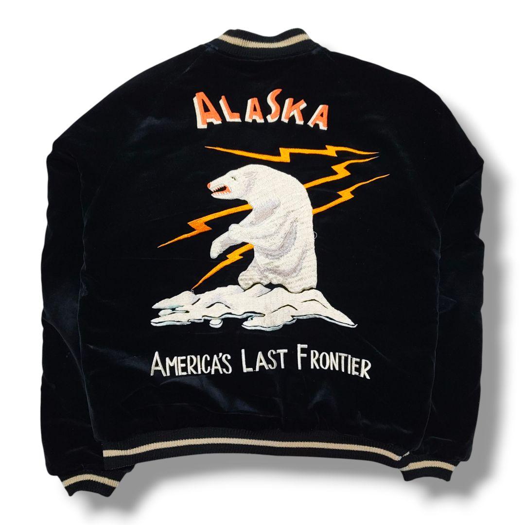 訳アリ テーラー東洋 アラスカ 別珍 リバーシブル スカジャン 白熊 犬ぞり L