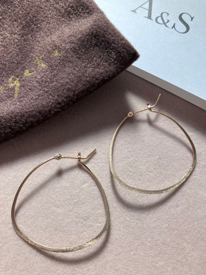 【専用】agete アガット K10イエローゴールド フープピアス