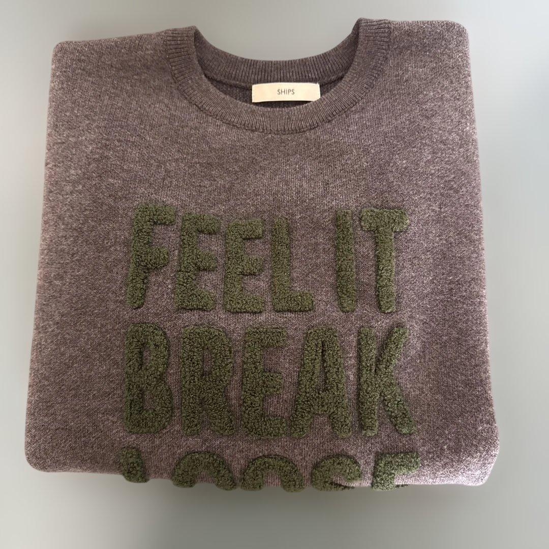 SHIPS 試着のみ　サガラ 刺繍 ロゴ ニット プルオーバー