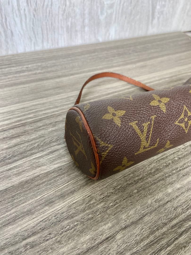 ルイヴィトン　パピヨン　ミニポーチ　モノグラム　ヌメ革