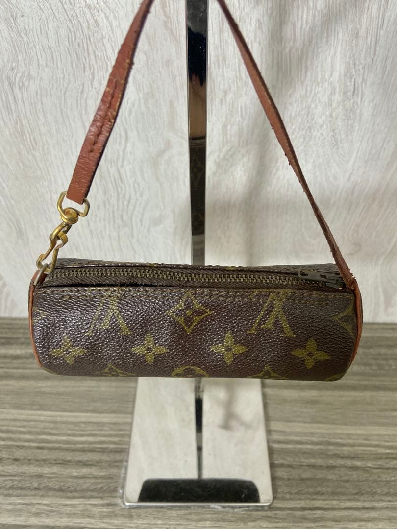 ルイヴィトン　パピヨン　ミニポーチ　モノグラム　ヌメ革