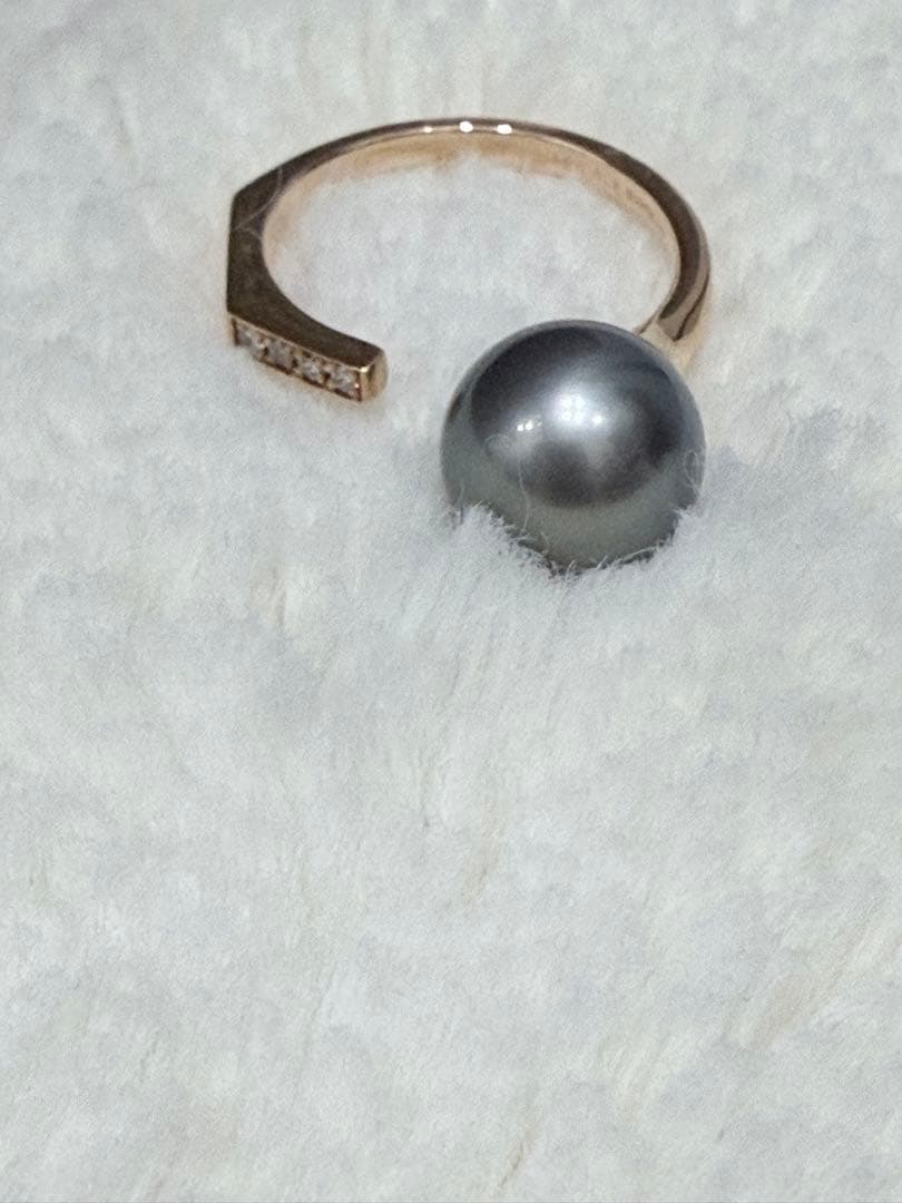 Hirotaka タヒチパール ダイヤリング K10 YG 未使用品　13号