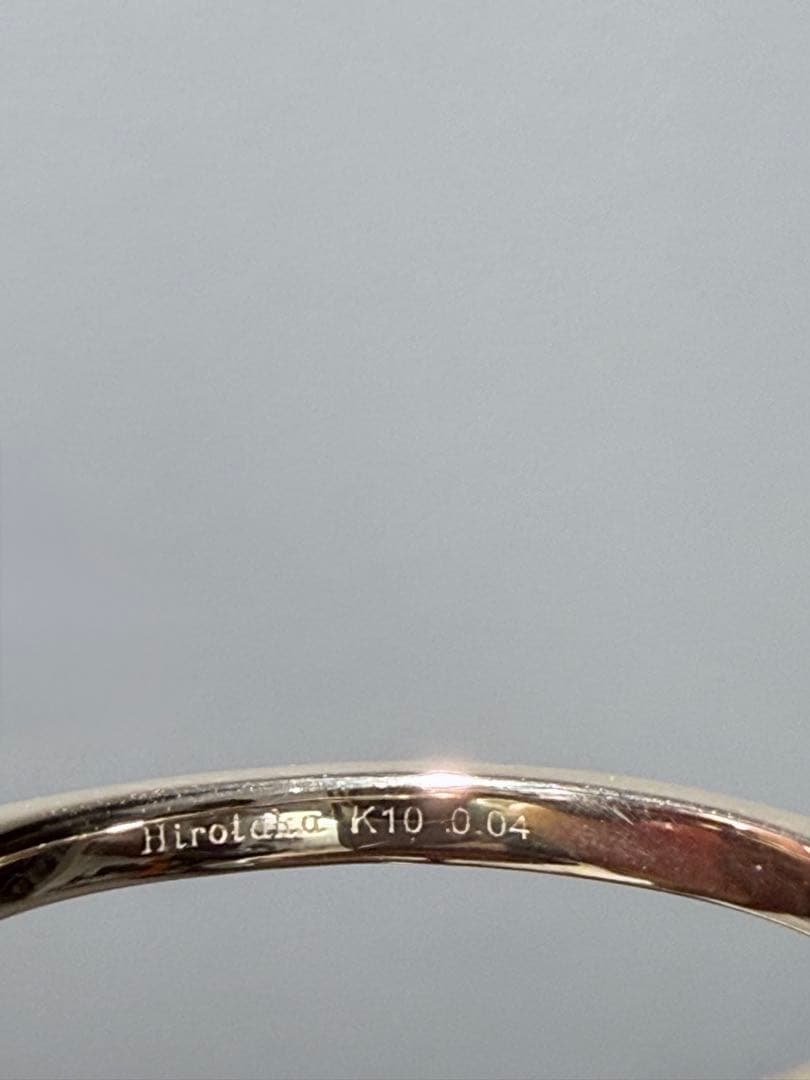 Hirotaka タヒチパール ダイヤリング K10 YG 未使用品　13号
