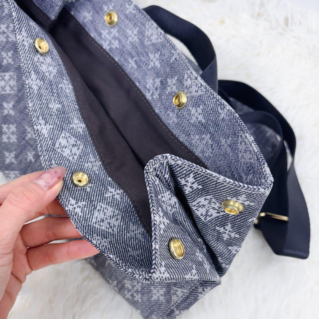 新品タグ有 極美品◆russet 折りたためるデニムプリント リュック