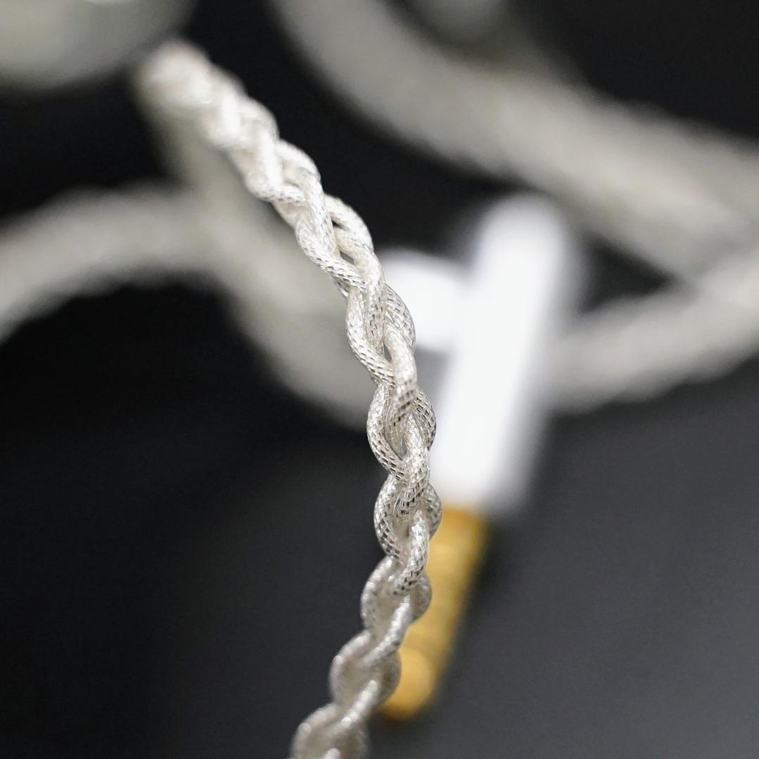 【1点のみ】7N粒子単結晶銅銀メッキ リッツ構造ケーブルMMCX3.5mm