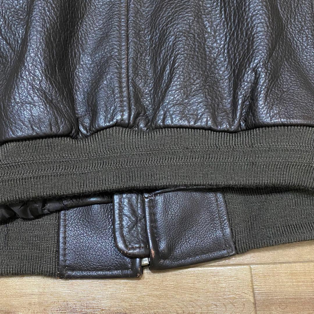 A-2 レザージャケット　エポレット無し 着画177cm フライトジャケット