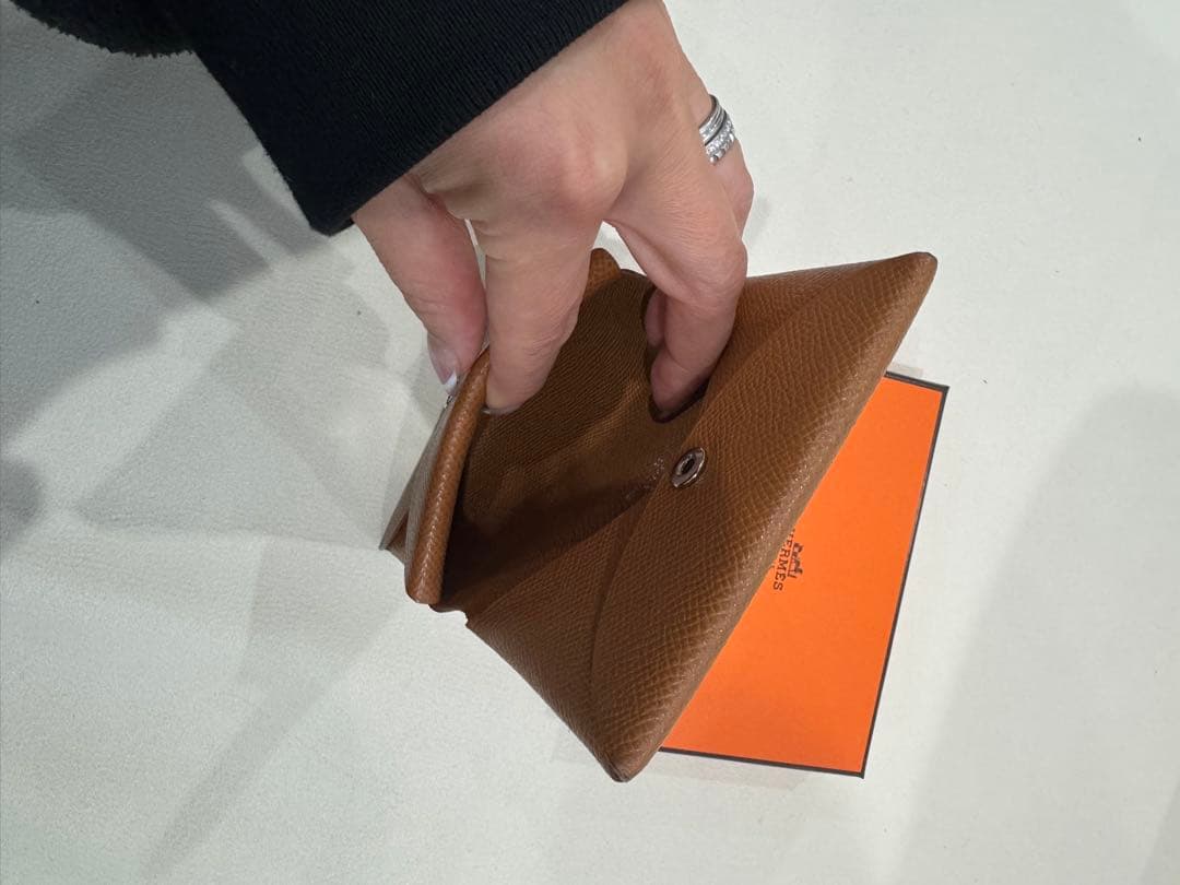 HERMES ゴールド　カルヴィデュオ　エルメス　ケース