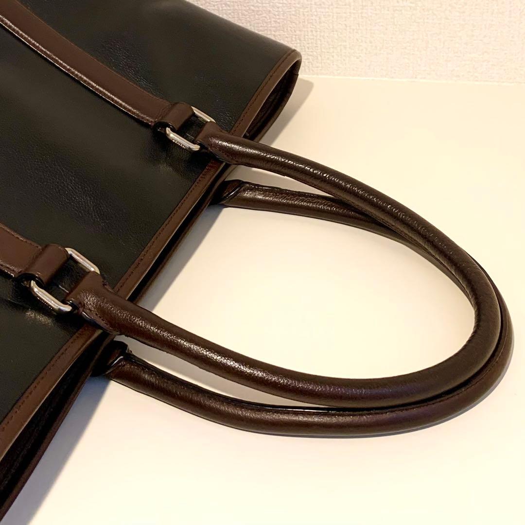 ★週末特価★ COACH メトロポリタン トート 黒×茶レザー A4