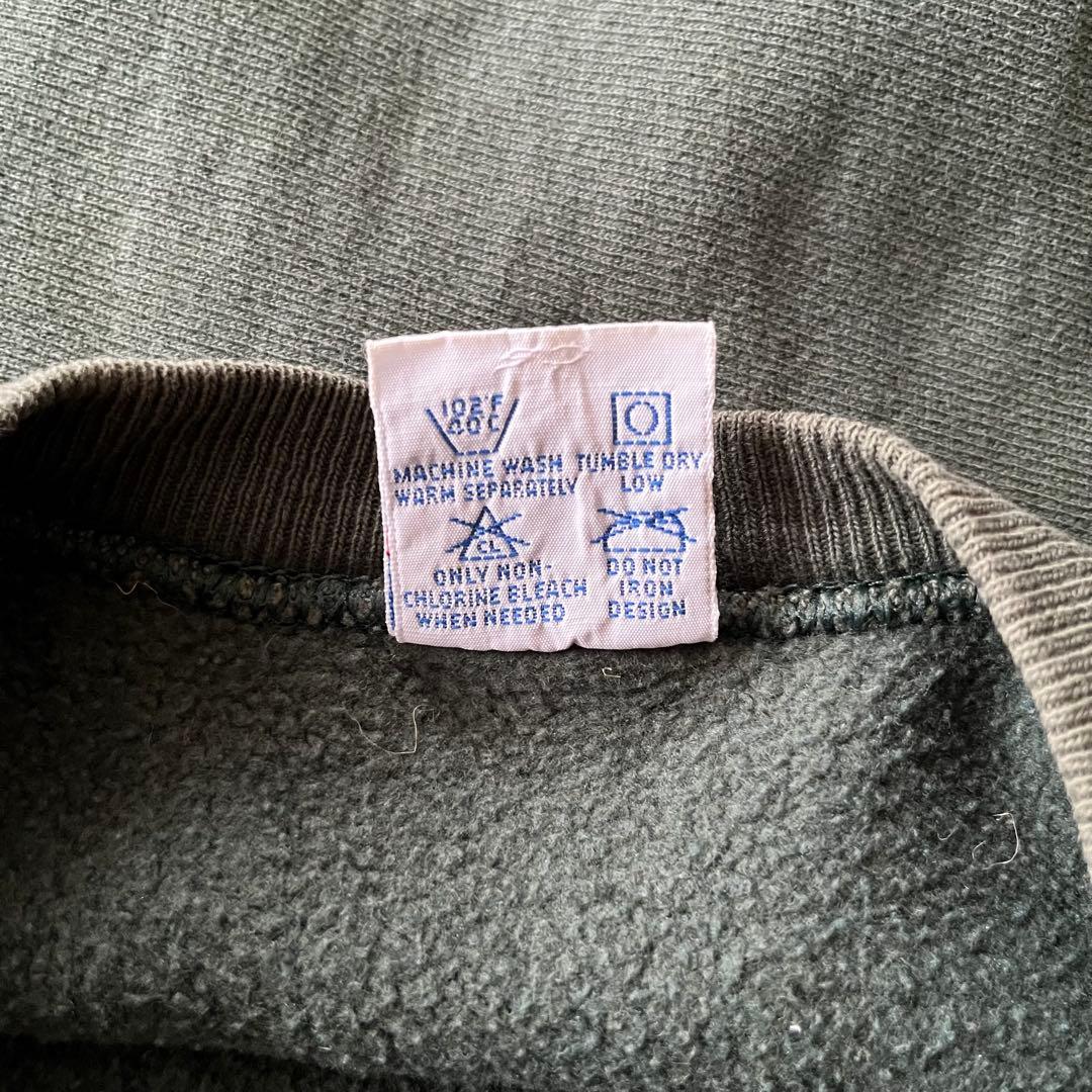 90s リバースウィーブ 深緑 USA製 フェード　reverse weave