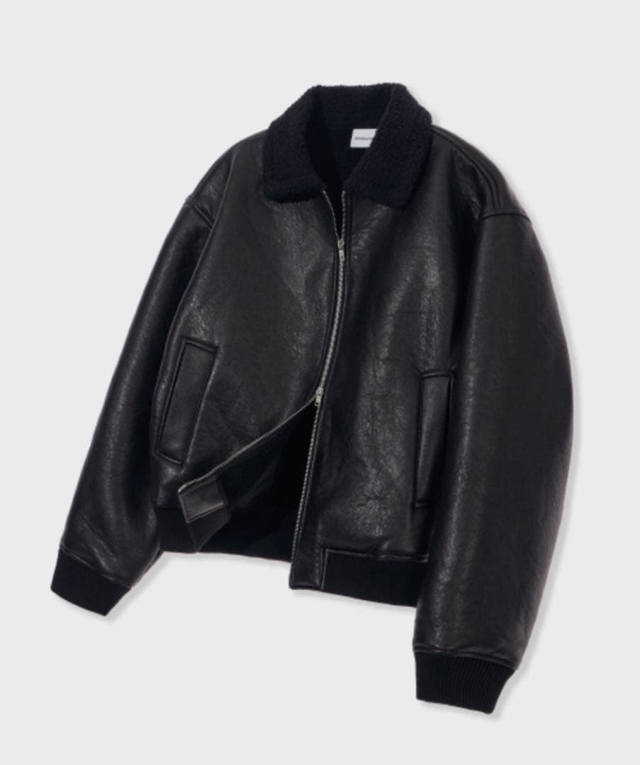 GLW ヴィンテージムートンバイカージャケットブラック