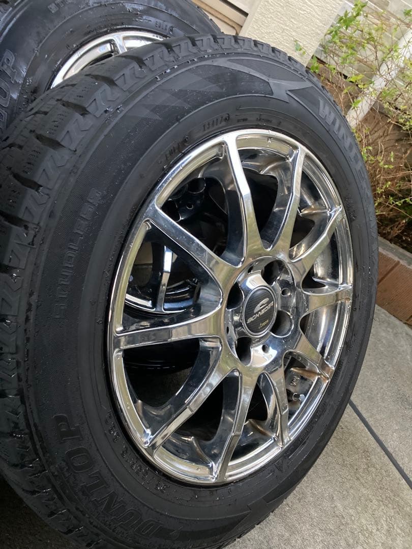 【希少】15インチメッキホイール　スタッドレスタイヤ付　4本セット